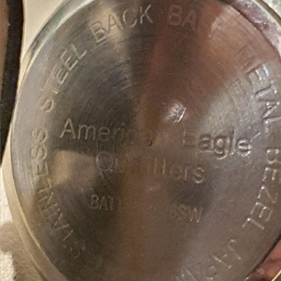 10/$20 American Eagle Outfitters Silver/Black Leather Women's Double Loop Watch - Picture 4 of 4